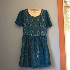 XXI Teal Lace fit&flare Dress